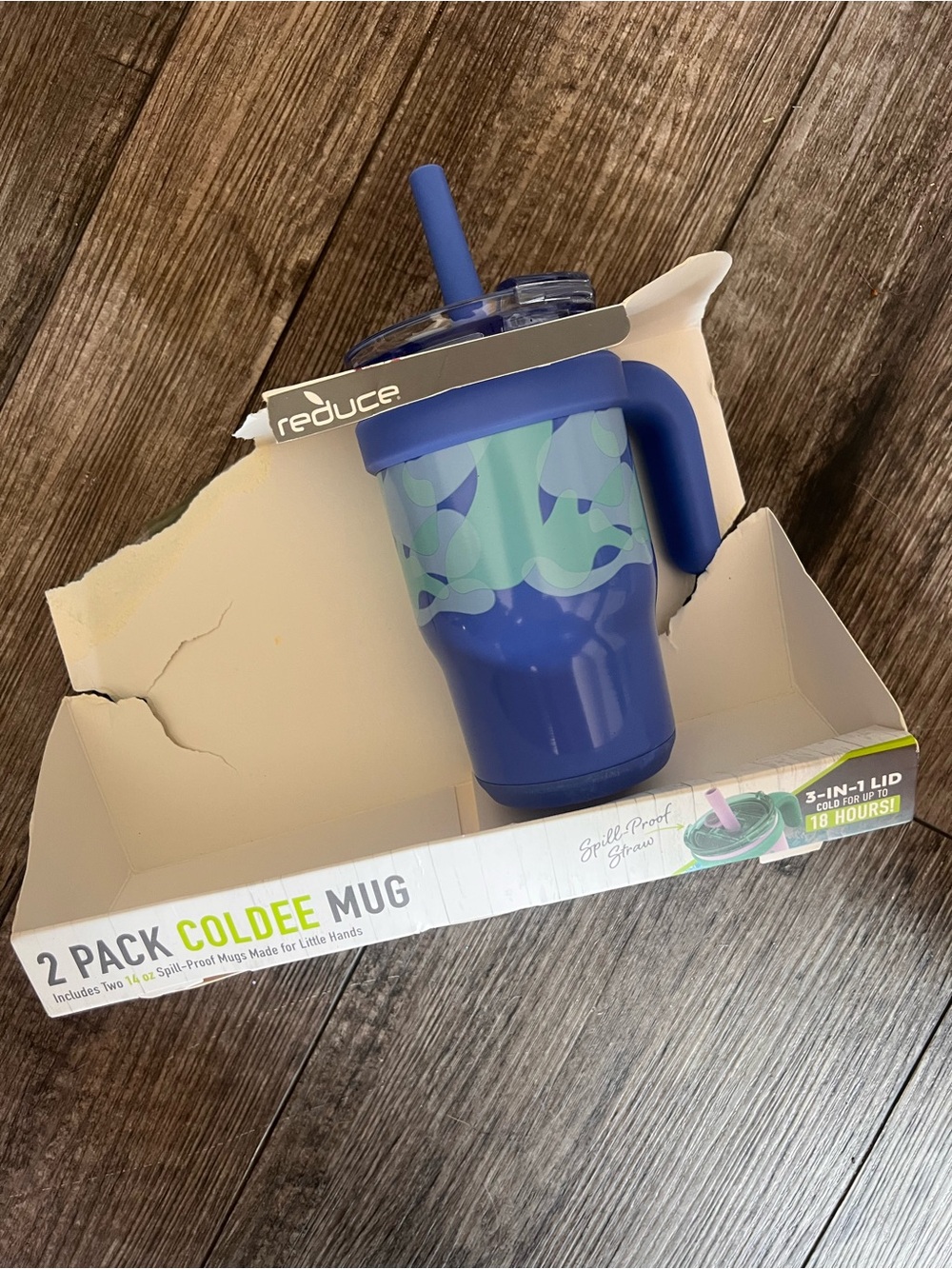 Reduce Coldee Mug - Blue - Spill-Resistant Kids Cup